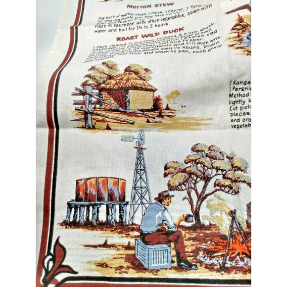 TEA TOWEL AUSTRALIAN OUTBACK RECIPES Design Hand Cloth Cooking - Picture 6 of 9